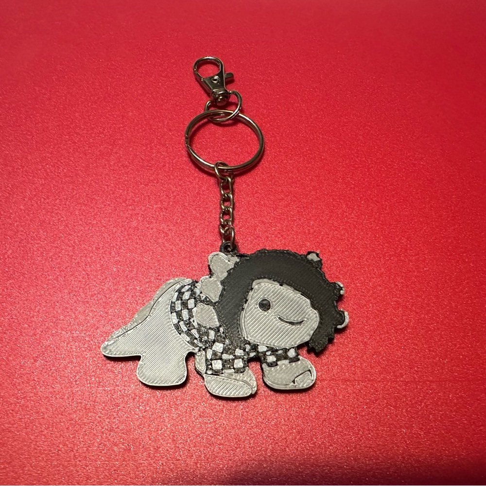 Emo Axolotl 3D Printed Keychain